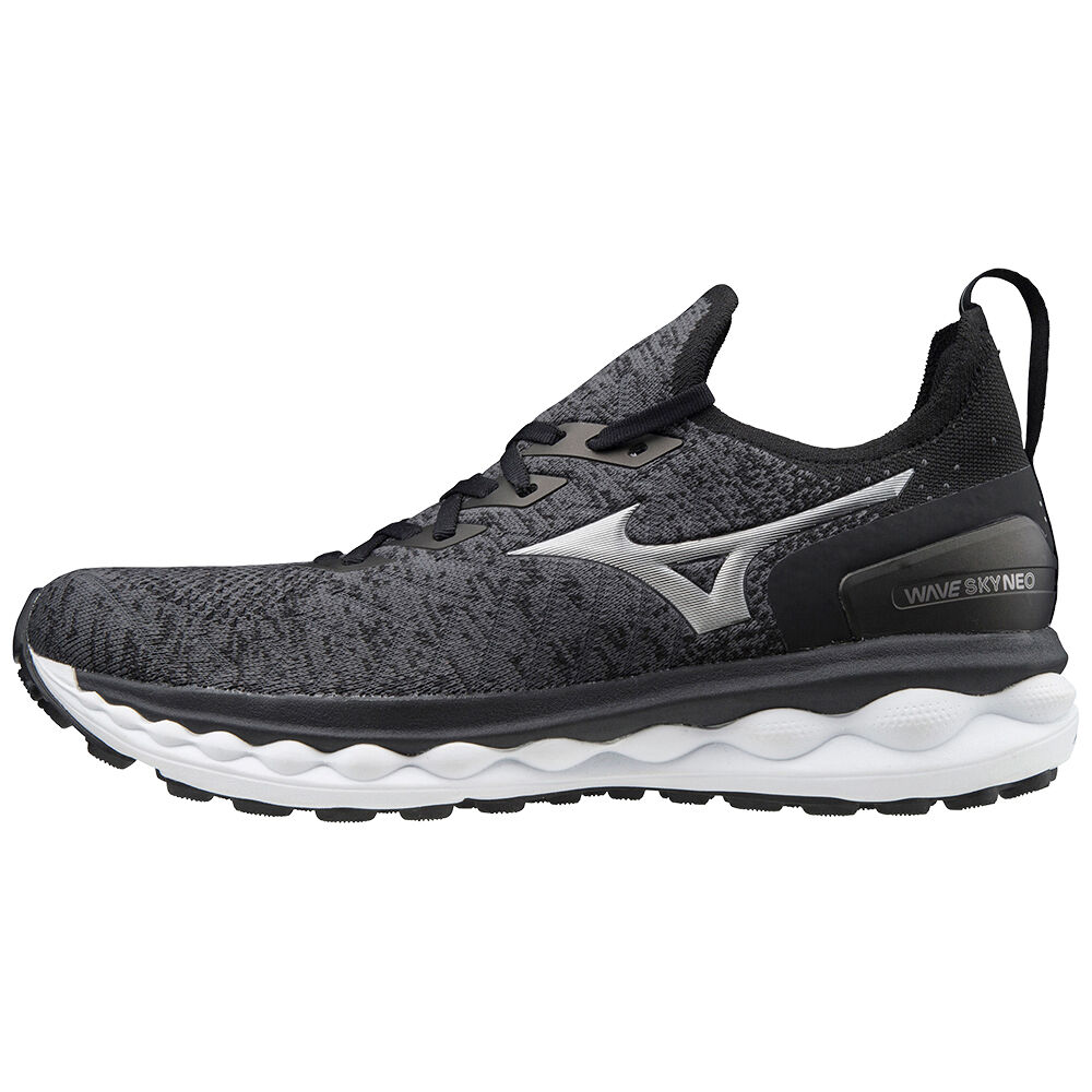 Mens Mizuno Wave Sky Neo Running Shoes Dark Grey/Silver/Black Philippines (IDZFYA987)